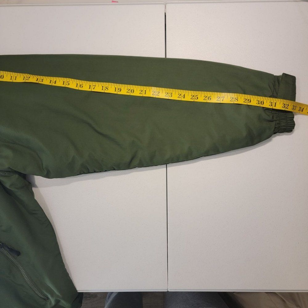 Cabelas Nylon Coat Jacket Mens‎ LT Fleece Lined Full Zip Pockets Mock Neck Green - Picture 15 of 15